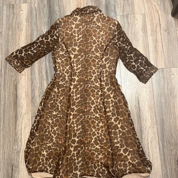 Spiegel Animal Print 100%Silk Dress with Brown and Cream Tones - Picture 8 of 11